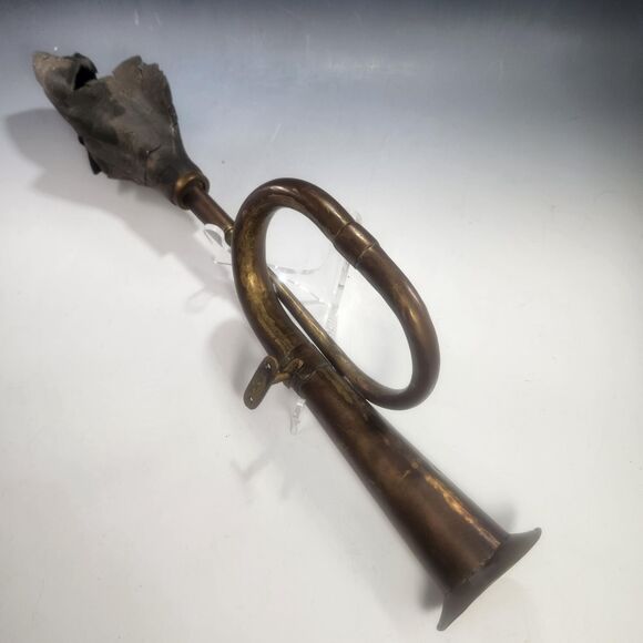 Brass Auto Car Bulb Horn w Mounts Single Twist Trumpet VTG Star Mark Pakistan - Picture 7 of 10